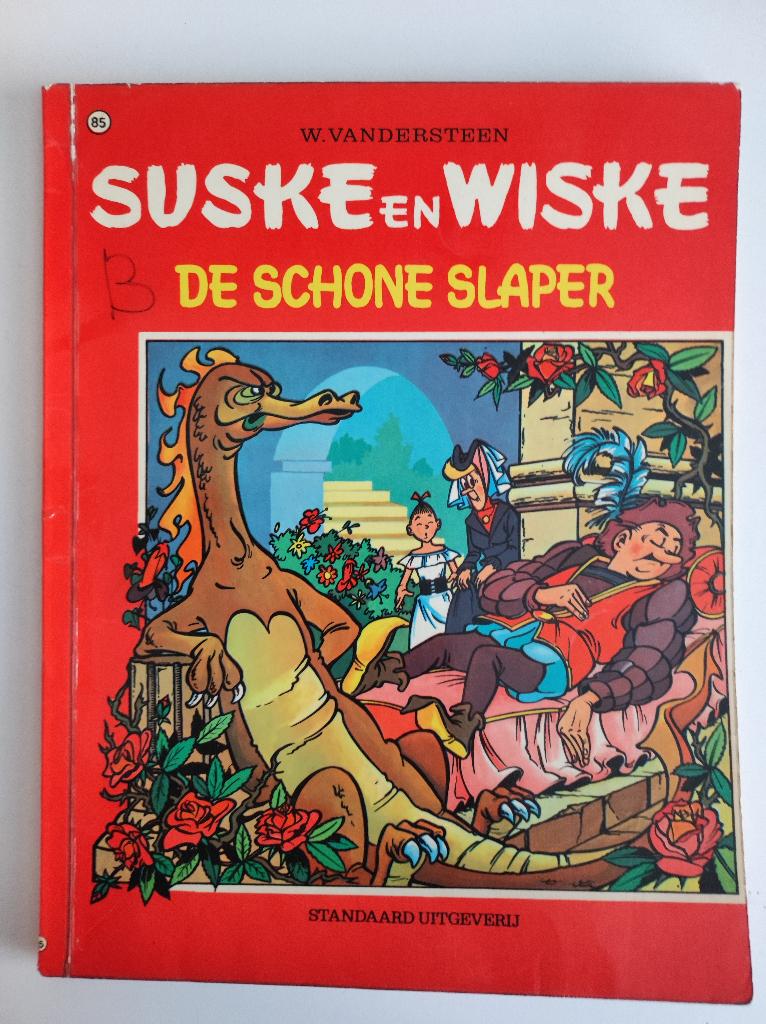 Suske en wiske nr 85 De schone slaper eerste druk 1968., Gelezen, Willy Vandersteen, Eén stripboek, Ophalen of Verzenden