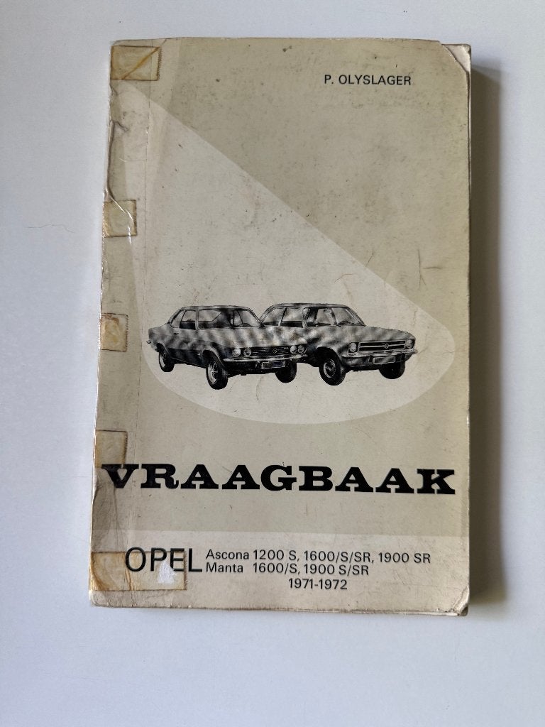 "Vraagbaak Opel Ascona-Manta 1971-1972", Ophalen of Verzenden, Gebruikt