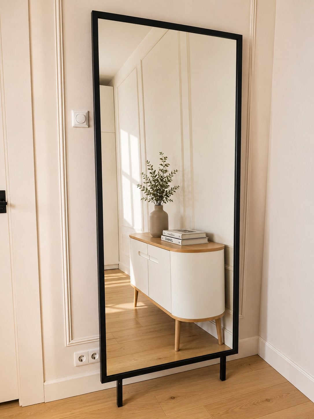 Prachtige spiegel staal, Huis en Inrichting, Woonaccessoires | Spiegels, Ophalen, Minder dan 50 cm, Zo goed als nieuw, 150 tot 200 cm