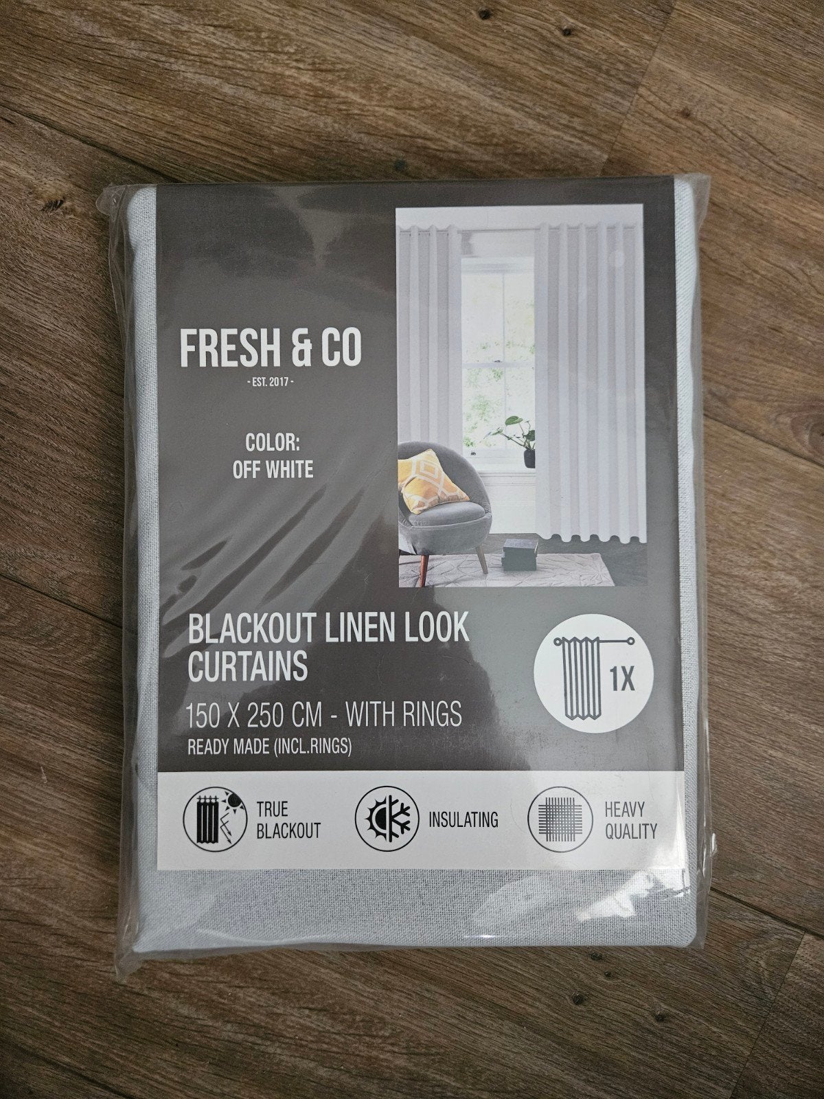 Verduisterend linnenlook gordijn, Verduisterend, Nieuw, Ophalen of Verzenden, Gordijn