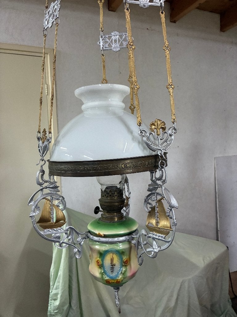 antieke olielamp, Antiek en Kunst, Ophalen