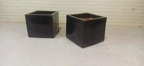 Set van 2 XL handgemaakte keramiek plantenbakken bloembakken, Tuin en Terras, Bloembakken en Plantenbakken, Ophalen, Overige materialen