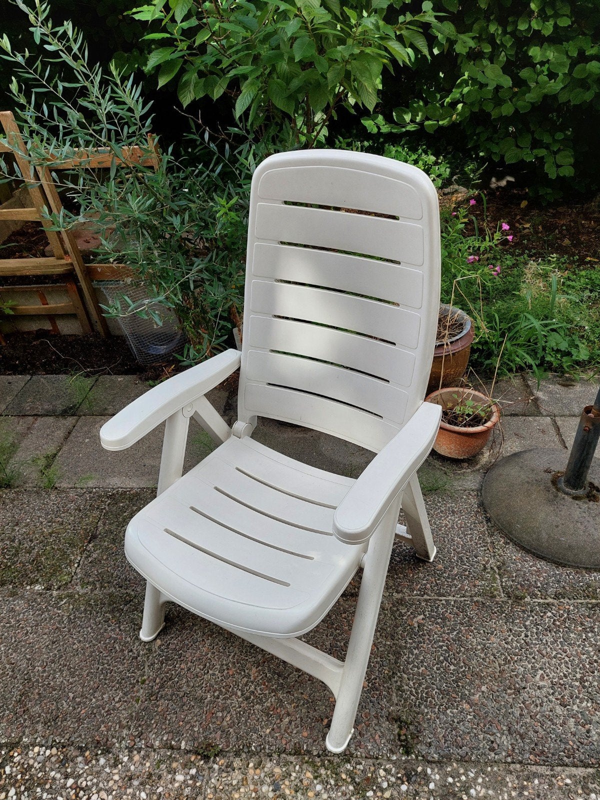 4x Inklapbare Tuinstoelen met Optionele Kussens, Ophalen, Gebruikt, Kunststof, Inklapbaar