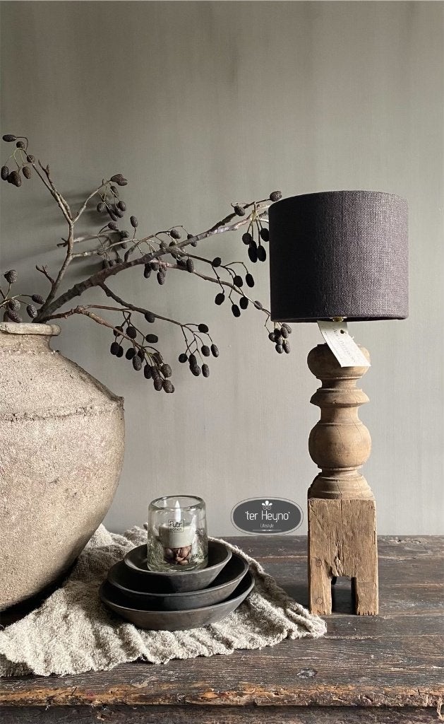 Houten balusterlamp Aura Peeperkorn lamp oud stoer sober, Huis en Inrichting, Verzenden, Nieuw, Hout, Overige stijlen