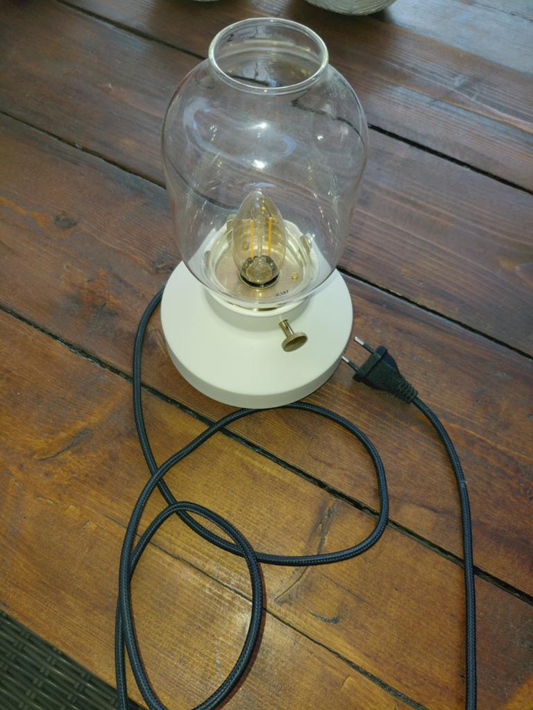 IKEA TÄRNABY Tafellamp Wit met Glazen Kap - 25 cm, Ophalen of Verzenden, Zo goed als nieuw, Glas, Minder dan 50 cm