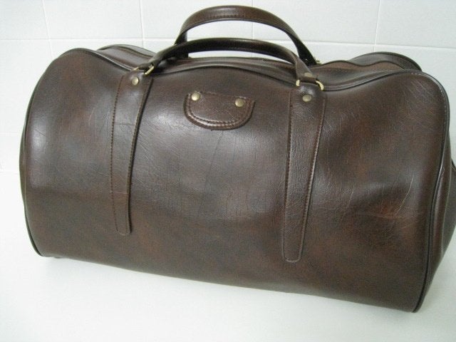 Lederen reistas, bruin, perfekte staat, Sieraden, Tassen en Uiterlijk, 40 tot 60 cm, 30 cm of meer, Bruin, Ophalen of Verzenden
