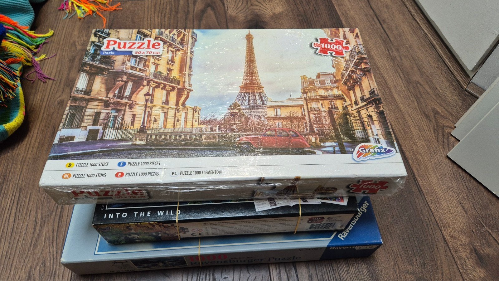 4 puzzels van 1000/500 stukjes – één nieuw in folie, Ophalen of Verzenden, Meer dan 50 stukjes, Gebruikt, 6 jaar of ouder