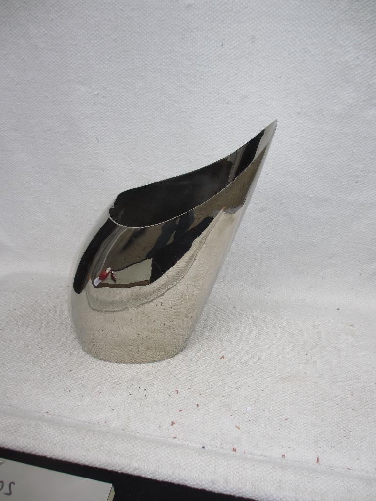 Vintage Handmade Silver Alloy Flower Vase by Fata, 1960s, Antiek en Kunst, Kunst | Designobjecten, Ophalen of Verzenden