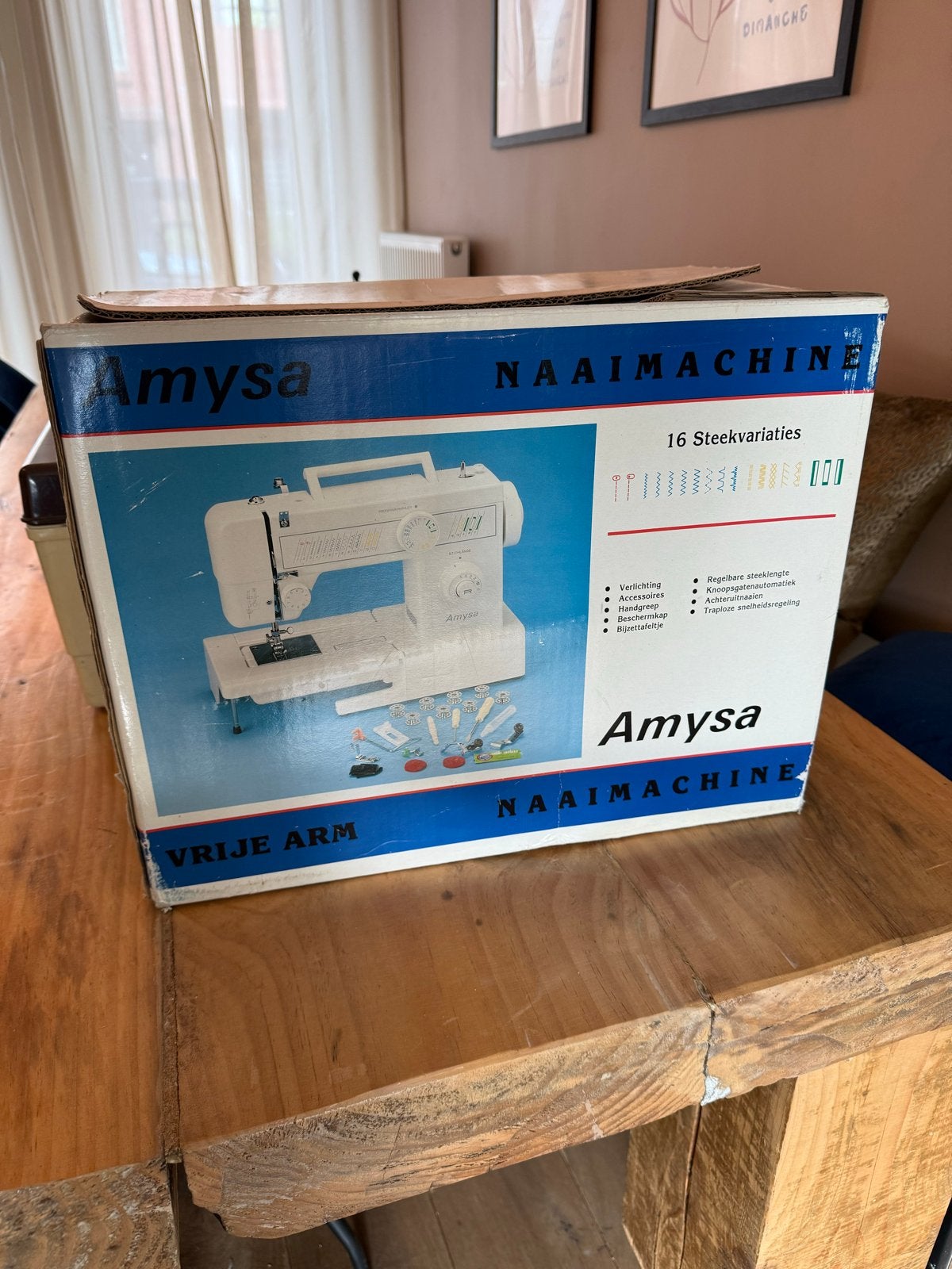 Amyse Naaimachine met 16 steekvariaties en accessoires, Ophalen, Gebruikt, Naaimachine, Overige merken