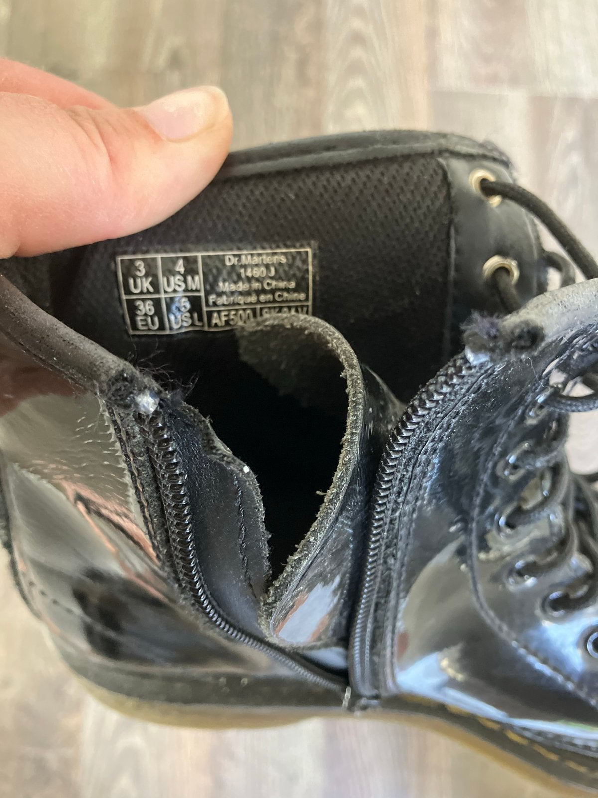 Dr. Martens 1460 J Lakleren Laarzen Zwart Maat 36, Sieraden, Tassen en Uiterlijk, Portemonnees, Overige merken, Gebruikt, Zwart