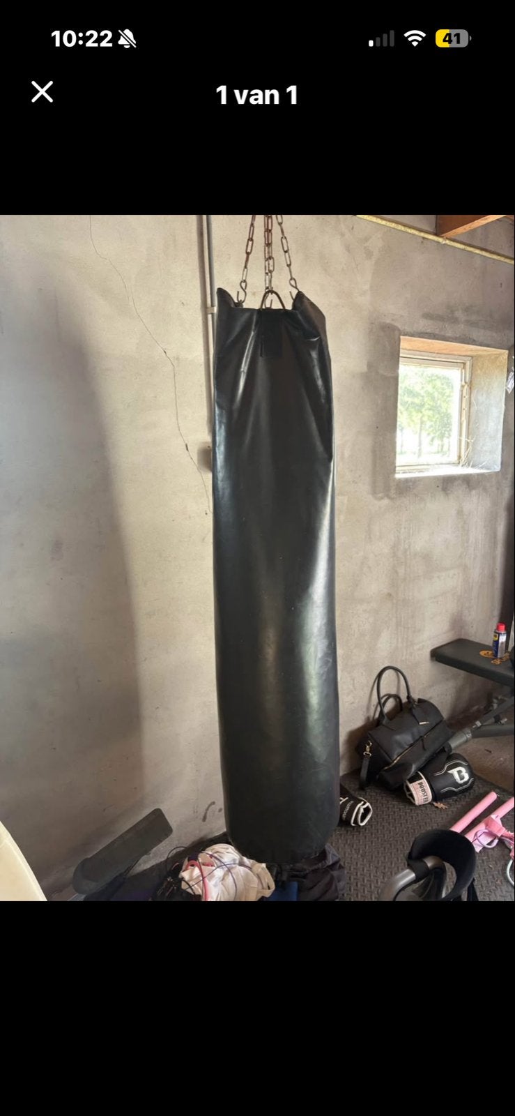 Zwarte bokszak, ideaal voor training thuis, Gebruikt, Overige, Vechtsportmateriaal, Groter dan maat XL