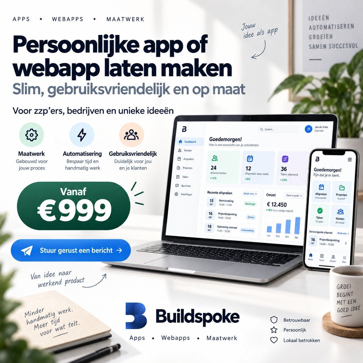 Persoonlijke app of webapp laten maken | Maatwerk software, Diensten en Vakmensen, Webdesign