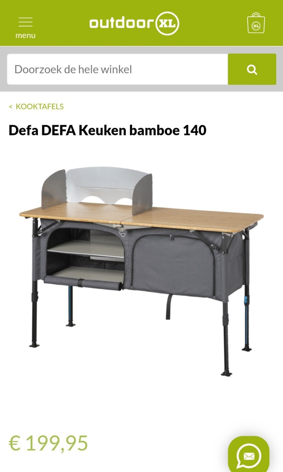 Defa keuken bamboe / camping keuken, Ophalen, Zo goed als nieuw, Overige