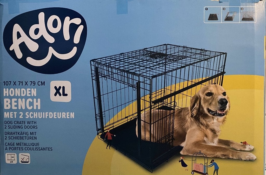 Adori hondenbench XL (2x) – stevige bench 2 schuifdeuren, Ophalen, Zo goed als nieuw