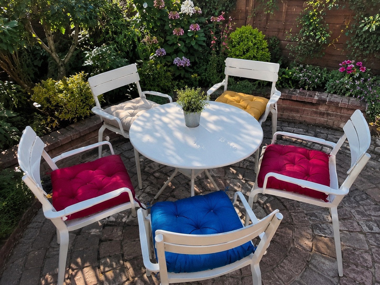 Set van 5 zitkussens in diverse kleuren, Huis en Inrichting, Woonaccessoires | Kussens, Zo goed als nieuw, Zitkussen, Meerkleurig