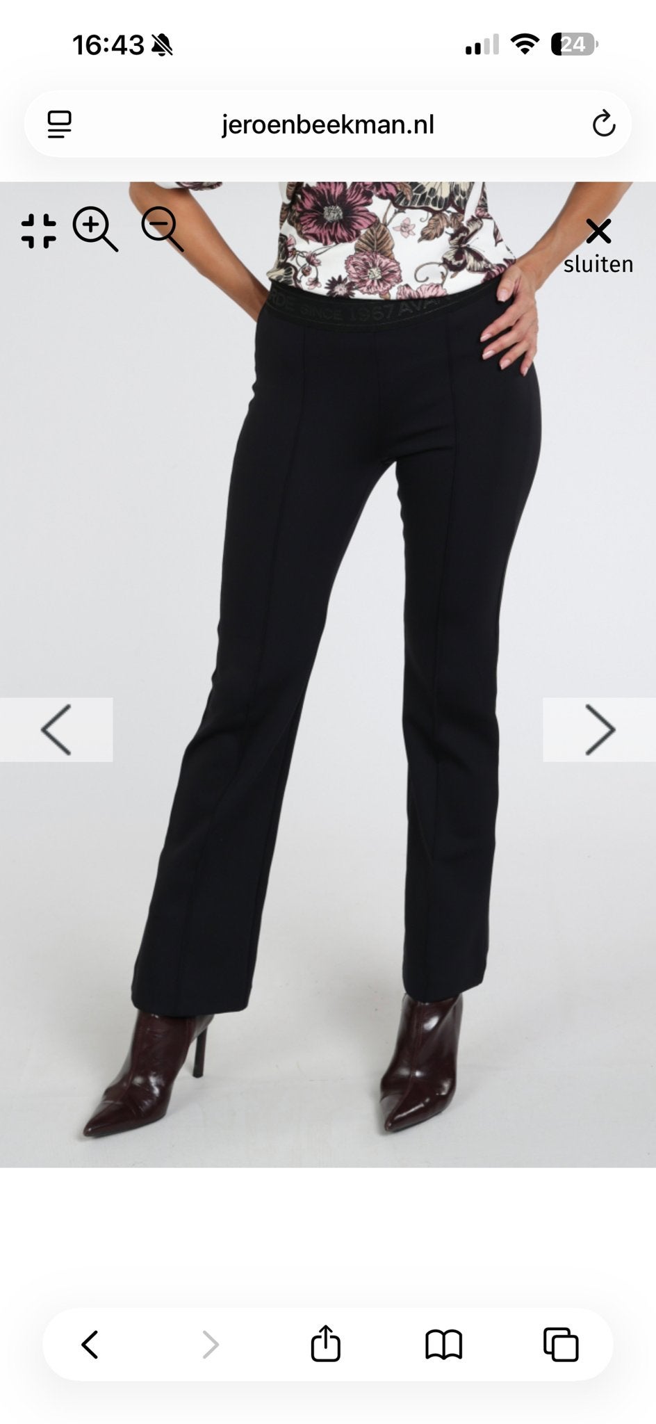 Rosner Audrey Flared Broek - Zwart - Maat 44L32, Verzenden, Zwart, Maat 42/44 (L), Zo goed als nieuw