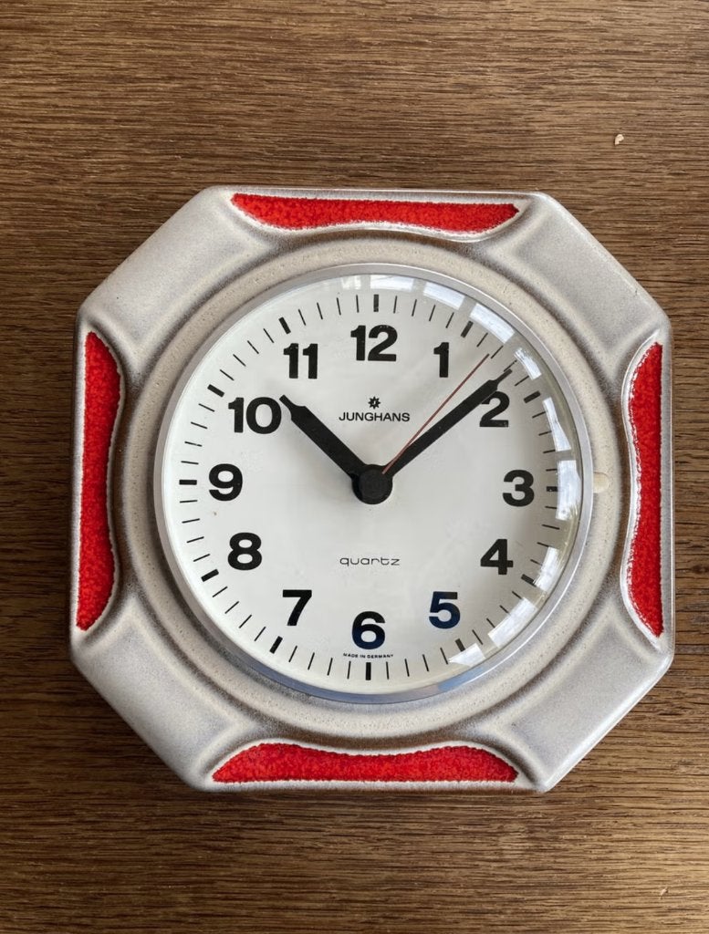 Junghans-wandklok vintage design jaren '70, Ophalen, Vintage, Analoog, Overige merken