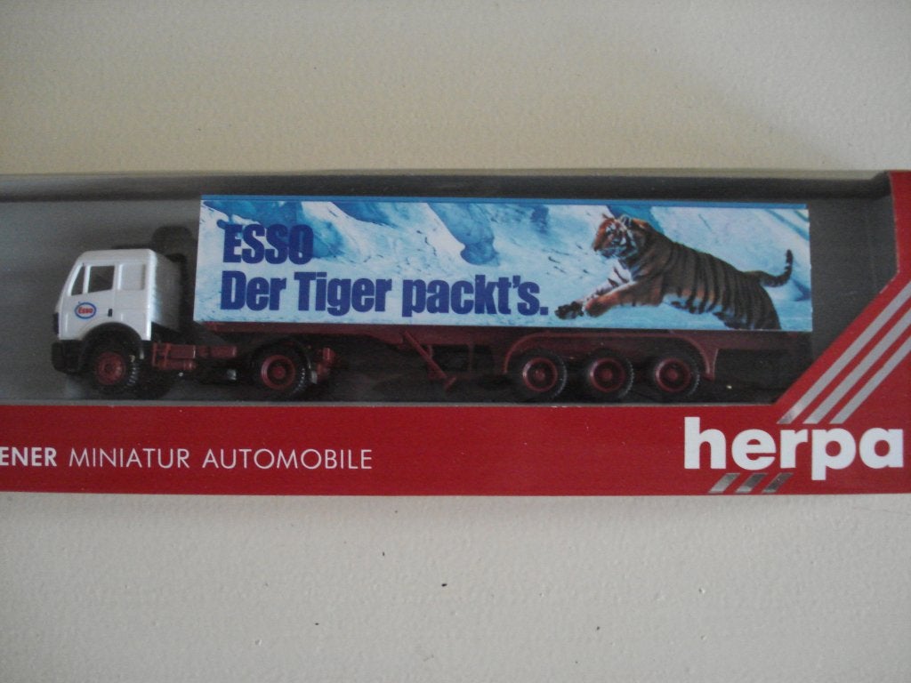 Mercedes trekker met oplegger Esso (Herpa) , Verzenden, Nieuw, Bus of Vrachtwagen, Herpa