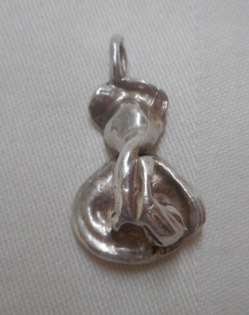 Zilveren vintage nugget hanger nr.1092, Verzenden, Zo goed als nieuw, Zilver, Zilver