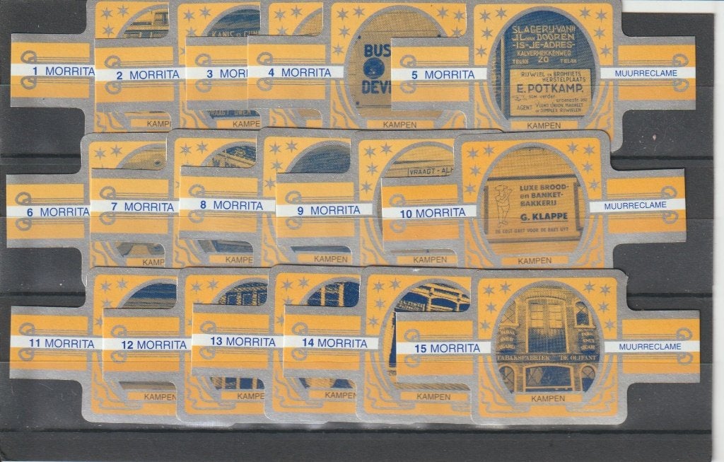reeks 1937   muurreclame  1-15   sigarenbanden, Verzamelen, Ophalen of Verzenden, Zo goed als nieuw, Sigarenbandjes