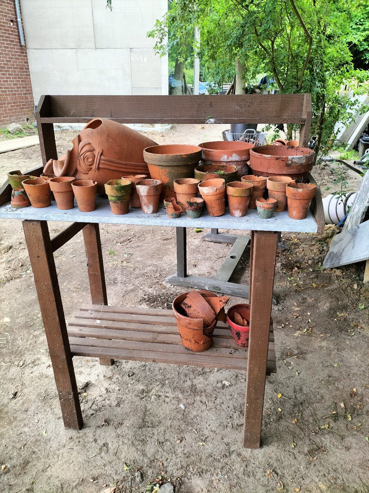 Diverse terracotta bloempotten en plantenbakken, Gebruikt, Minder dan 40 cm, Balkon, Overige vormen