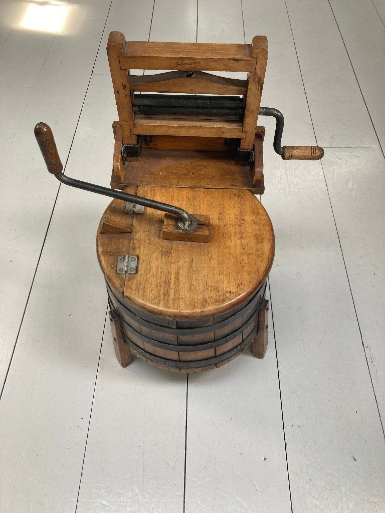 Antieke houten (speelgoed) wasmachine, Ophalen of Verzenden