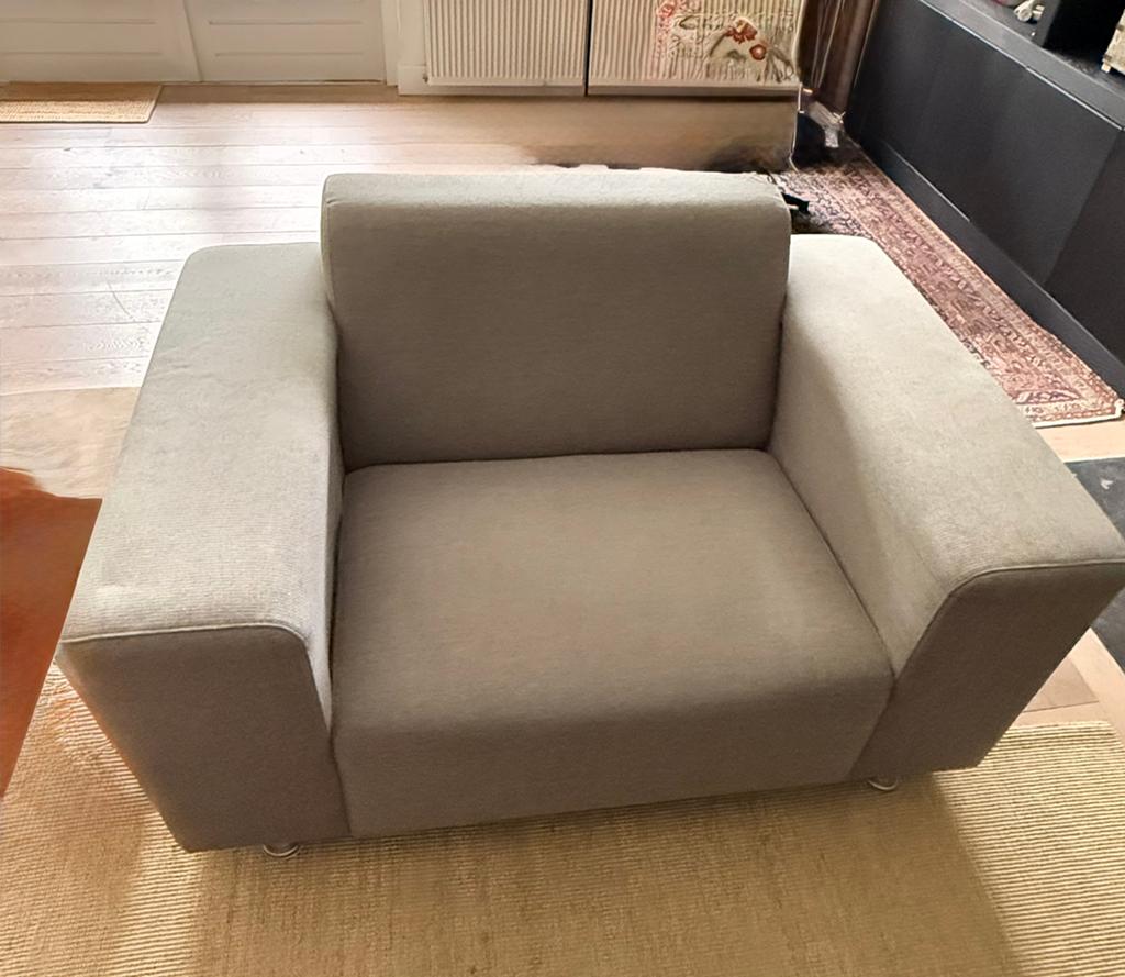 Love seat grijs, Ophalen, 75 tot 100 cm, Stof, 100 tot 125 cm