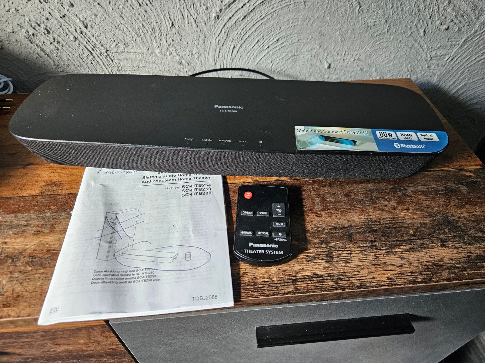 Panasonic SC-HTB200 Soundbar met afstandsbediening, Audio, Tv en Foto, Soundbar, Panasonic, Ophalen of Verzenden, Zo goed als nieuw