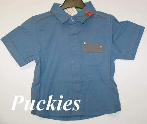Maat 80 Blauw Name It overhemd *NIEUW* (8229), Kinderen en Baby's, Babykleding | Maat 80, Nieuw, Ophalen of Verzenden, Overhemdje of Bloesje