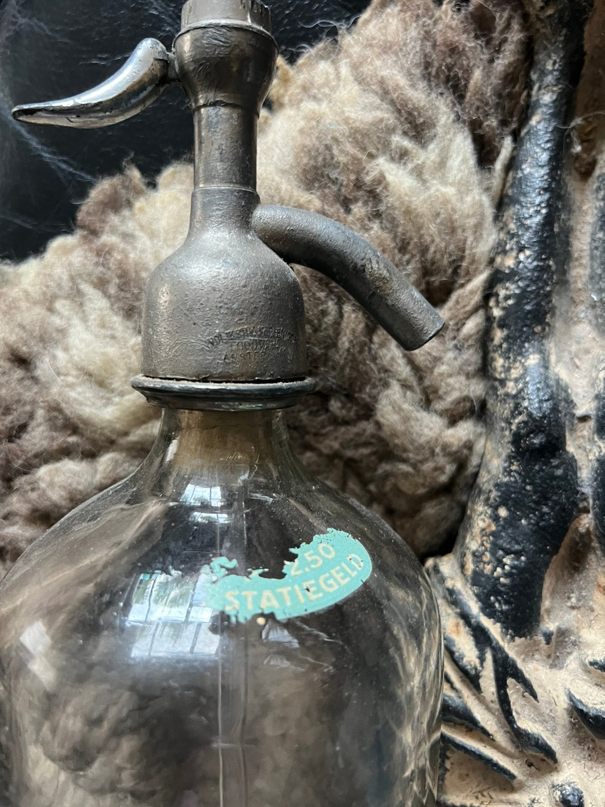 OUDE SPUITFLES UTRECHTSE MINERAALWATER FABRIEK UNIE, Ophalen of Verzenden, Gebruikt
