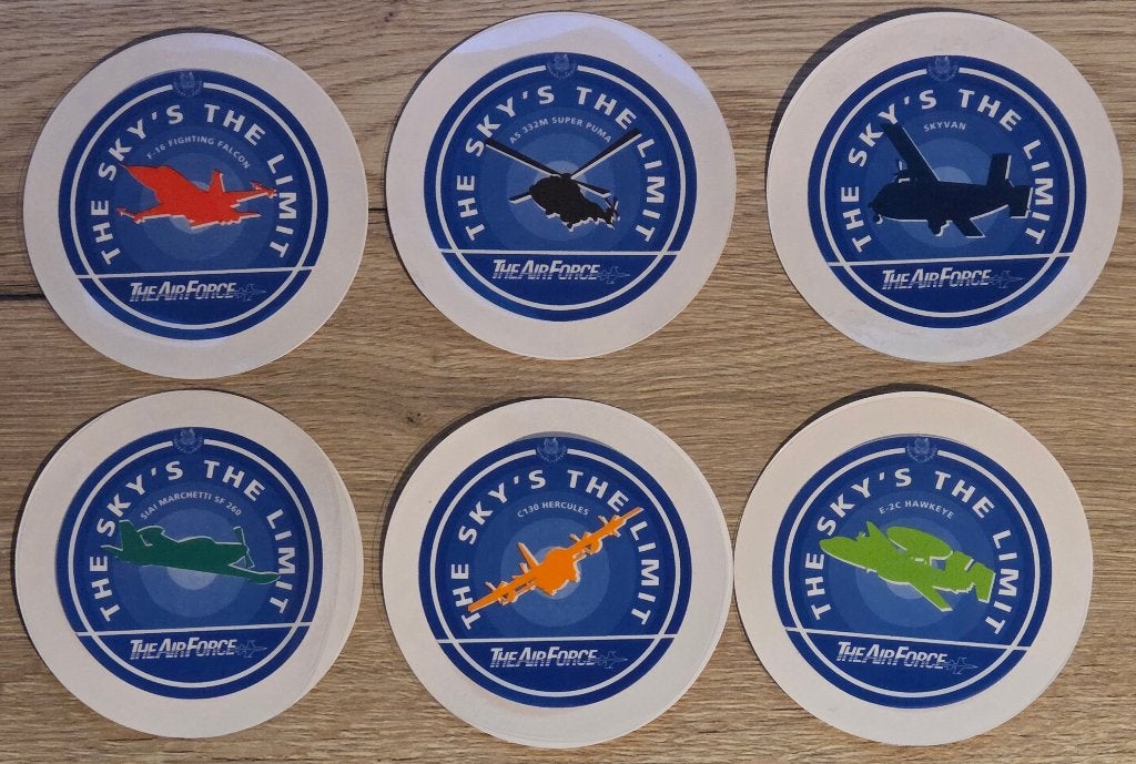 Ov78 Raamklevers stickers "The Air Force", Ophalen of Verzenden, Nieuw, Meerdere stickers