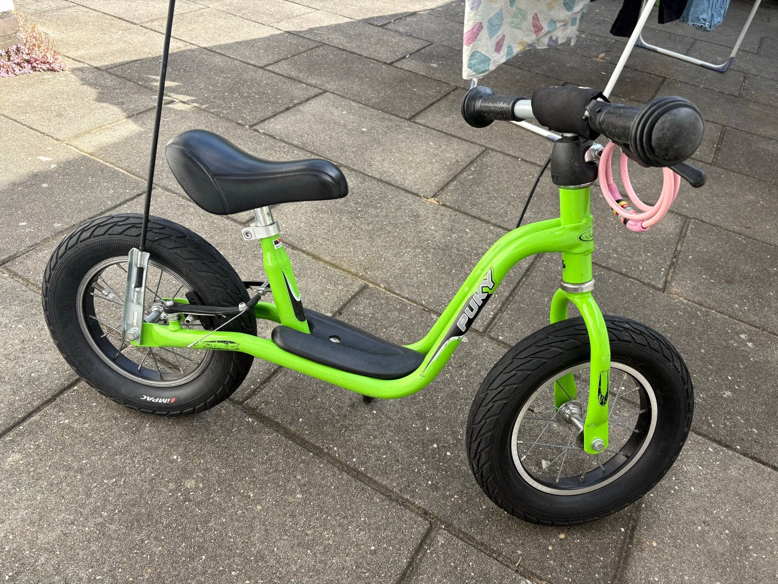 Puky loopfiets groen met Ernst, Bobbie en de rest vlag, Ophalen, Gebruikt, Velgrem, Minder dan 16 inch