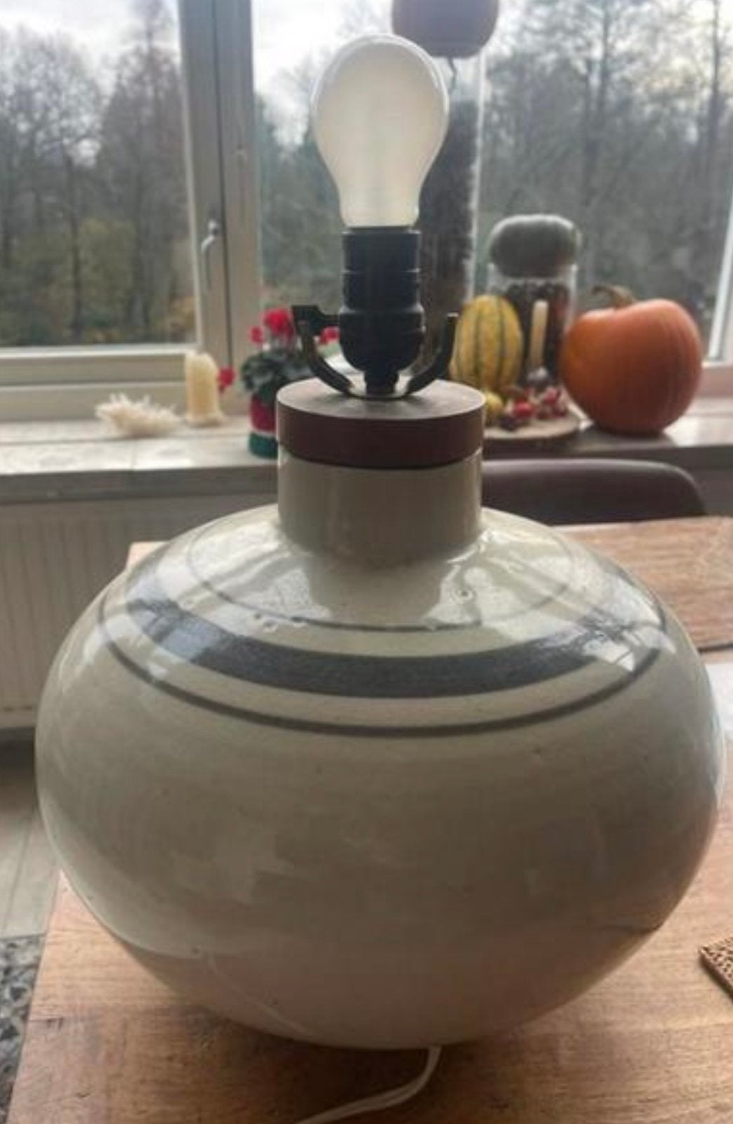 Antique tagel lamp groot, Ophalen, Zo goed als nieuw