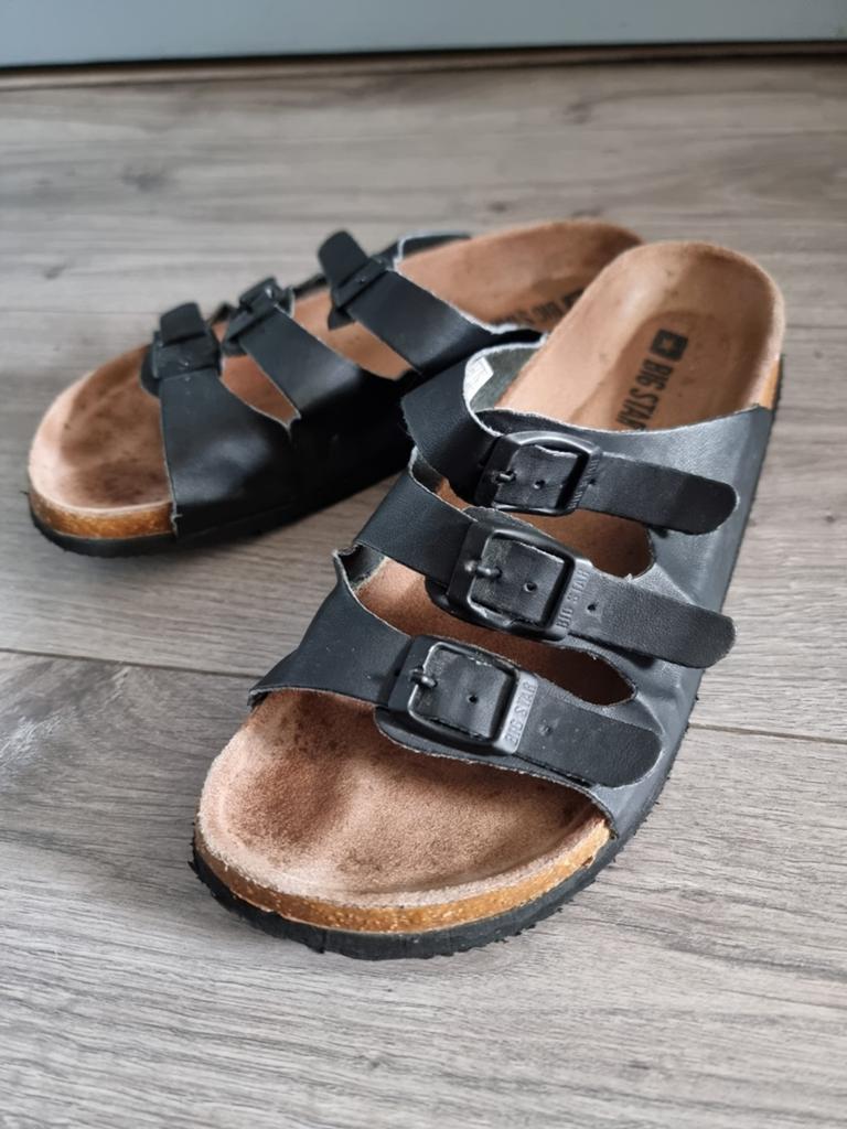 Zwart slippers Big Star, maat 37 (MB3), Ophalen of Verzenden, Zo goed als nieuw, Zwart