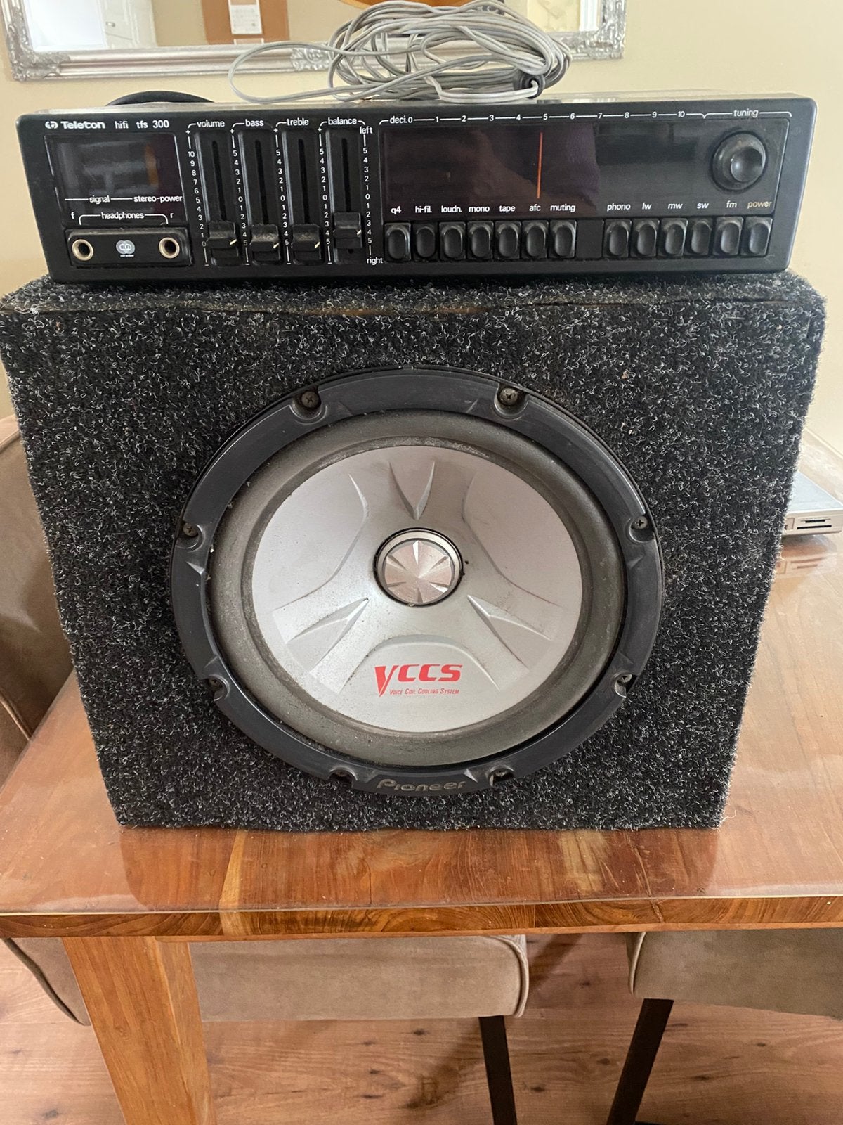 Teleton HiFi TFS 300 autoradio + Pioneer VCCS subwoofer, Auto diversen, Autospeakers, Ophalen, Gebruikt