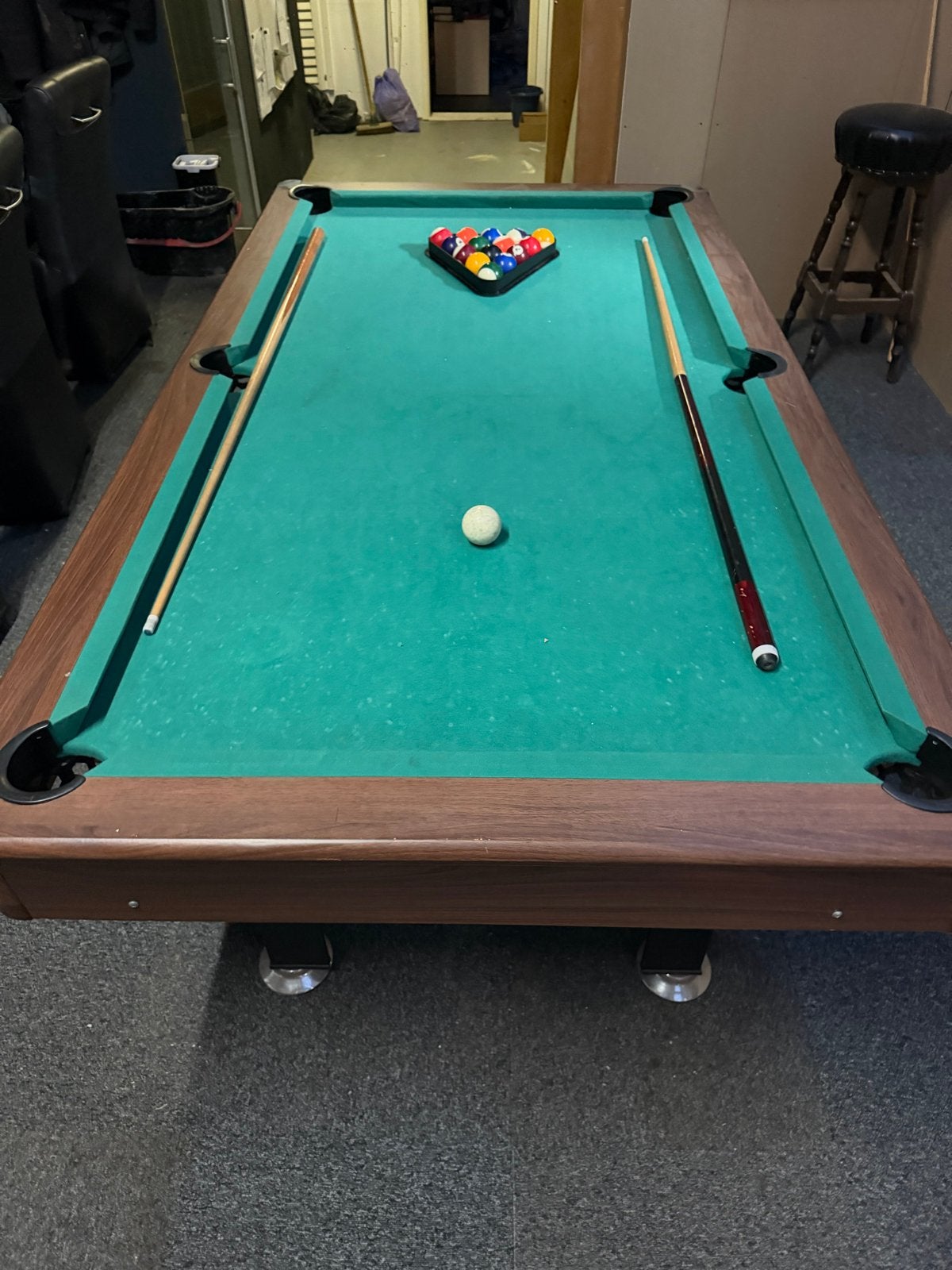 Top pooltafel 7ft 114x204 cm compleet met stokken en ballen, Pooltafel, Onbekend, Ophalen of Verzenden, Onbekend
