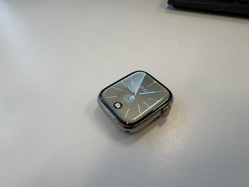 Apple Watch Series 7 45mm Goud RVS, Sieraden, Tassen en Uiterlijk, Gebruikt, Verzenden, IOS, Waterdicht