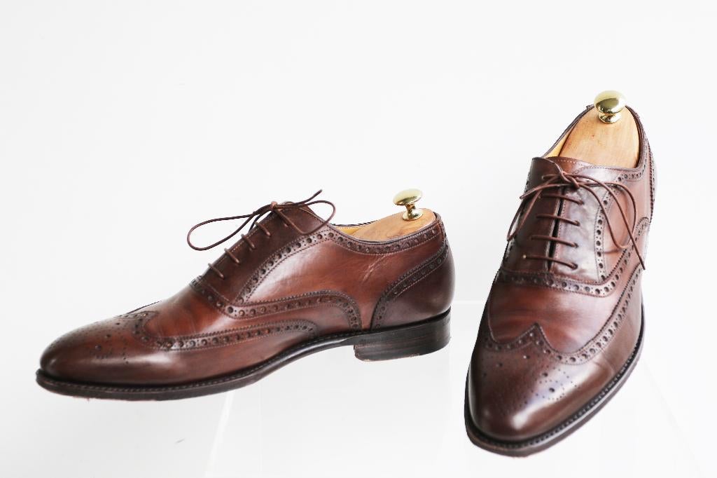 Top bespoke Zenonni wingtip brogues in maat 9 J = maat 43, Bruin, Zenonni, Ophalen of Verzenden, Zo goed als nieuw
