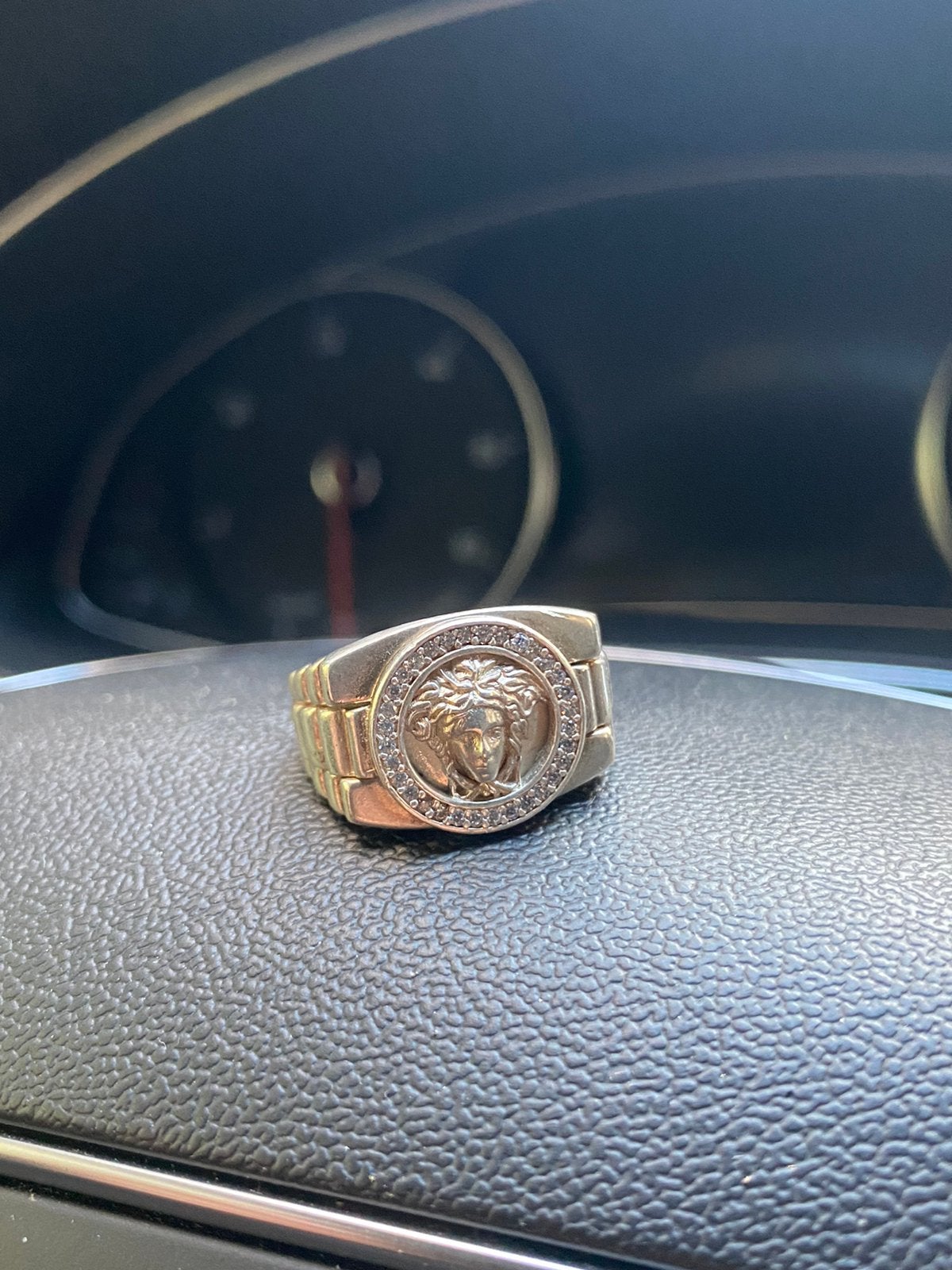 Versace rolex ring heren of dames zilver 925s italy diamant, 20 of groter, Heer, Ophalen of Verzenden, Zo goed als nieuw