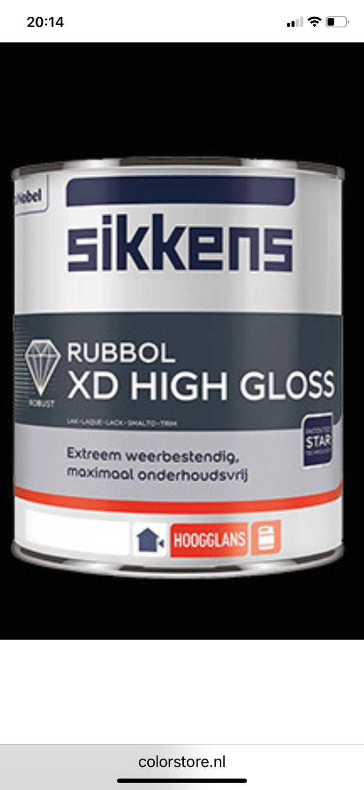 Sikkens Rubbol XD high gloss RAL 9010, Ophalen, Zo goed als nieuw, Wit, Lak