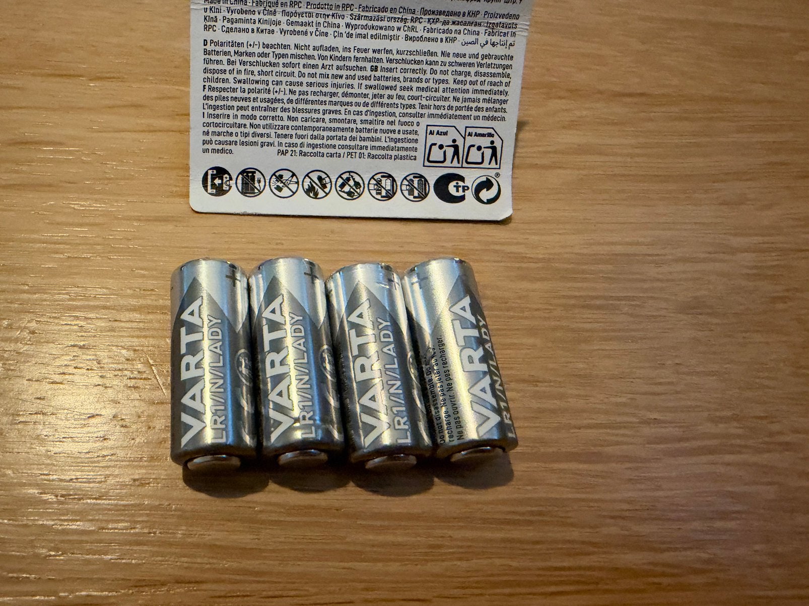 4x VARTA LR1/N Lady Batterijen Nieuw en Vol, Ophalen of Verzenden, Nieuw