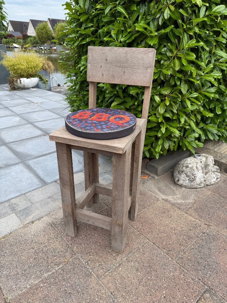 6 steigerhouten barkrukken, Huis en Inrichting, Ophalen, Met voetsteun, 60 tot 90 cm, Hout