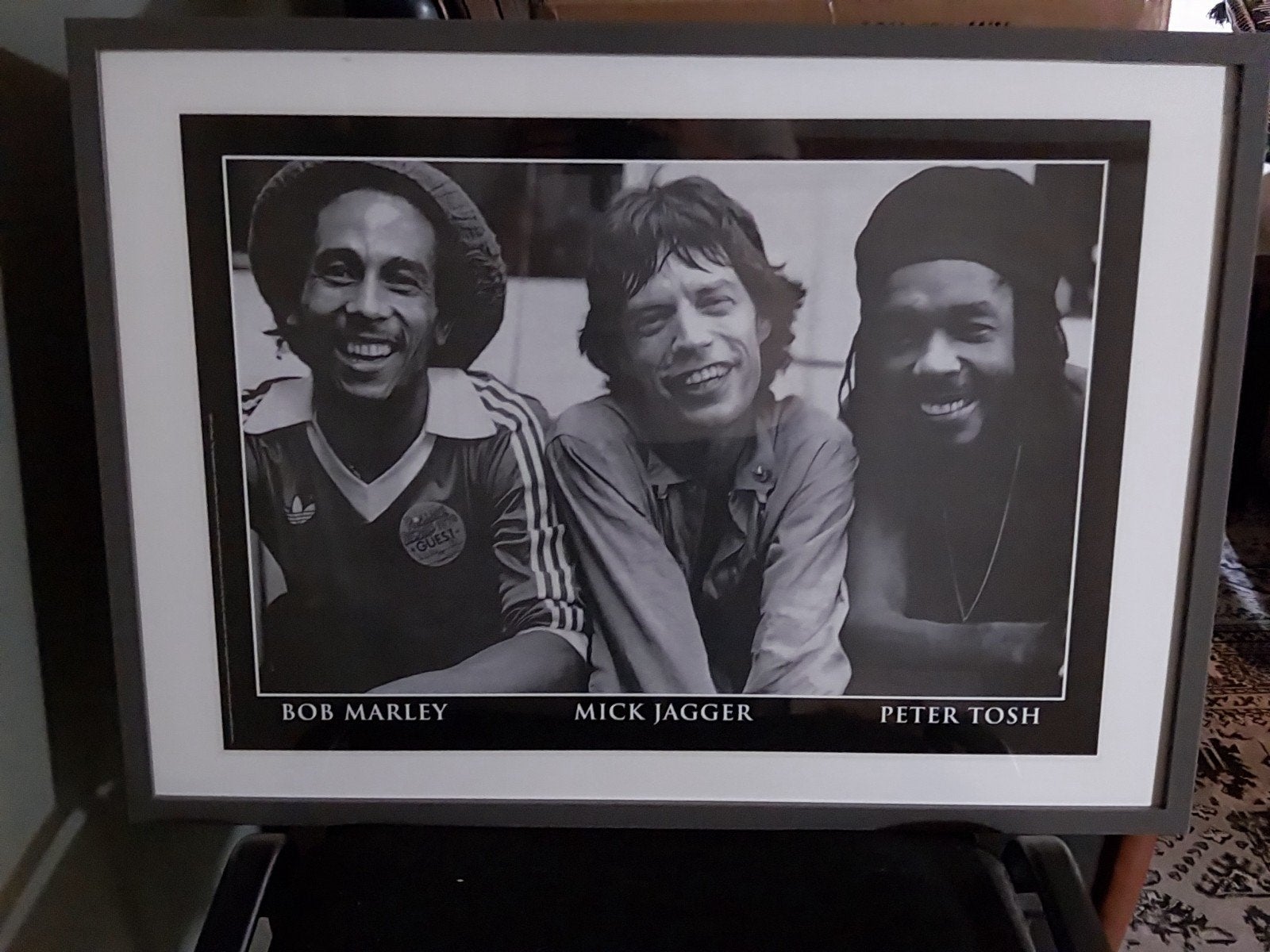 Ingelijste poster Bob Marley, Mick Jagger, Peter Tosh, Ophalen of Verzenden