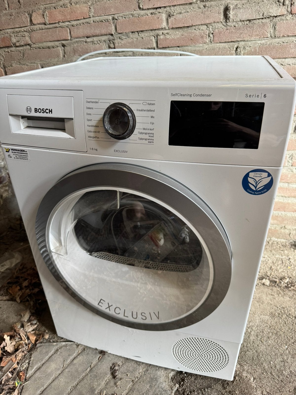 Bosch serie 6 droger te koop, Ophalen, 6 tot 8 kg, Minder dan 85 cm, Zo goed als nieuw
