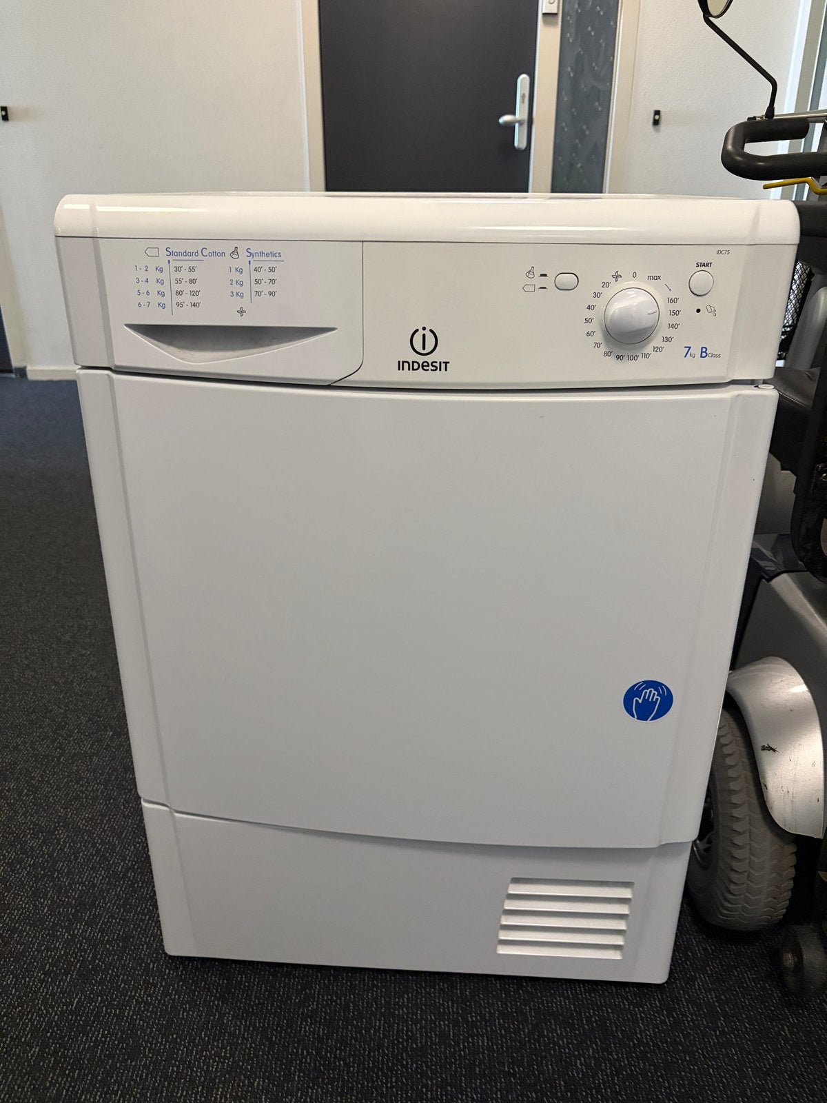 Indesit Condensdroger - 7 kg - Wit, Witgoed en Apparatuur, Wasdrogers, Gebruikt, Condens, Voorlader, 6 tot 8 kg, 85 tot 90 cm