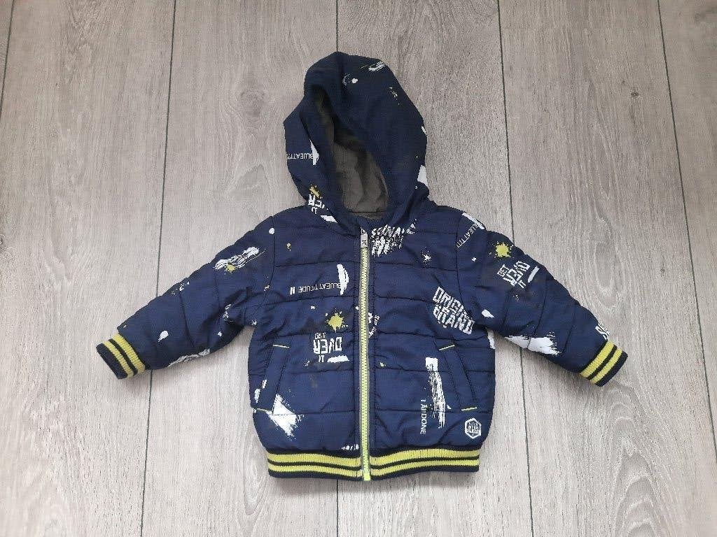 Donker blauw & leger groen reversible winterjas - Quapi 80, Gebruikt, Ophalen of Verzenden, Jasje, Jongetje