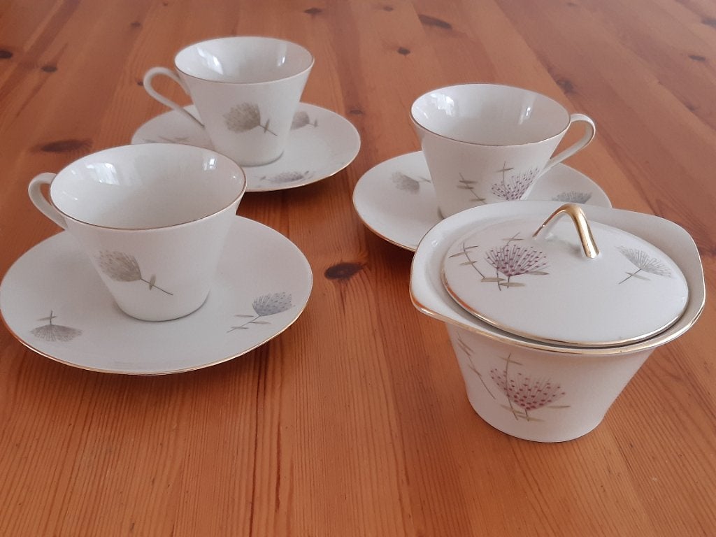 Vintage kopjes en schaaltje, Ophalen, Overige merken, Vintage, Zo goed als nieuw