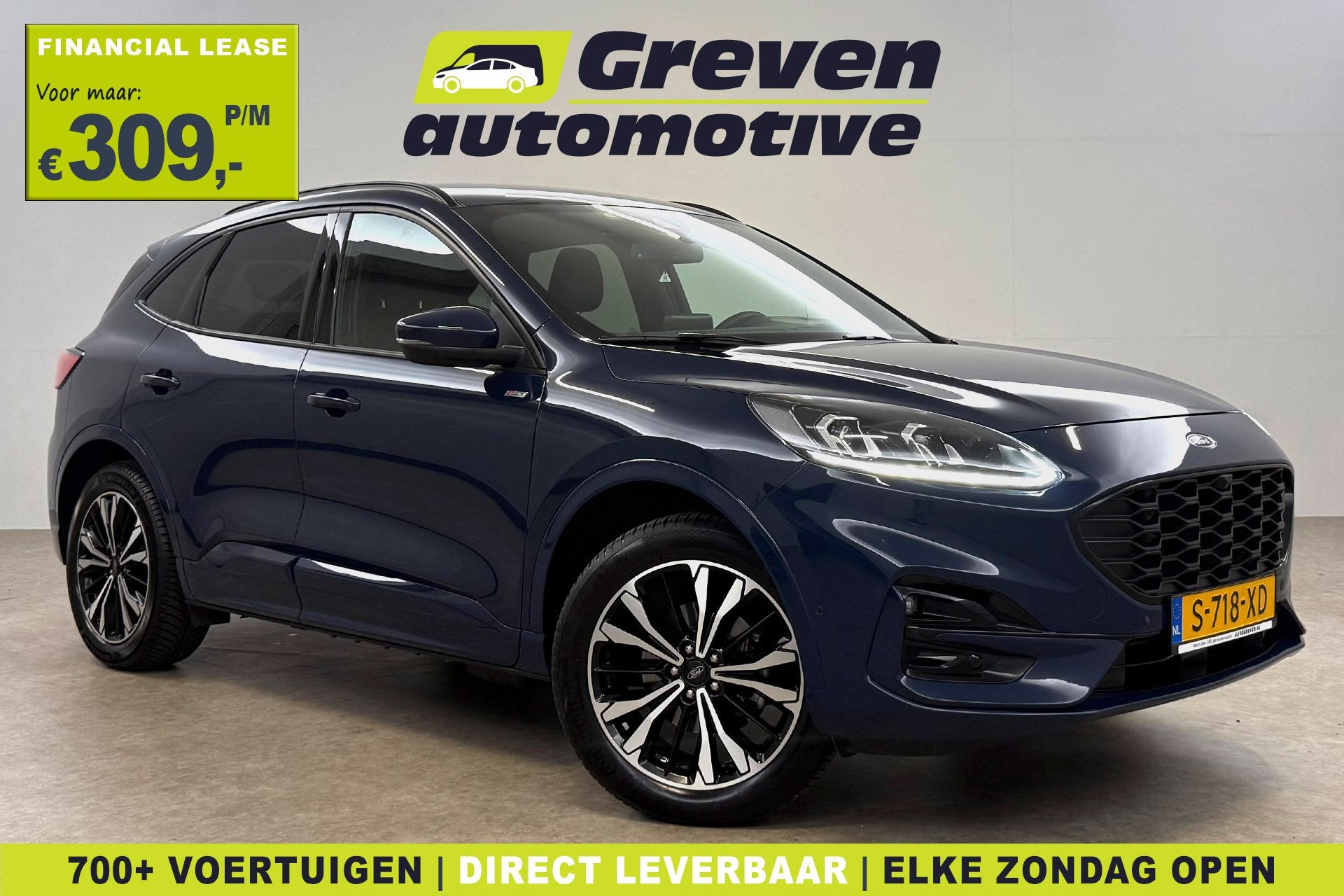 Ford Kuga 2.5 PHEV ST-Line X | Camera | Virtual | B&O | HuD, Auto's, Gebruikt, Euro 6, 4 cilinders, Blauw
