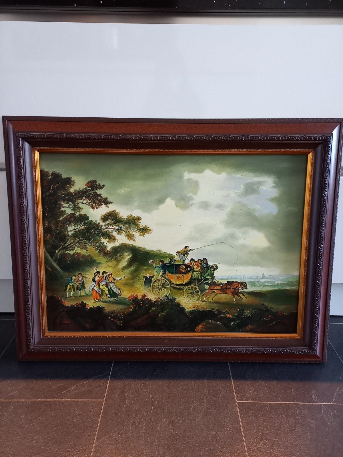 Oud schilderij op doek gesigneerd door Gezempa 87/67 nu, Ophalen