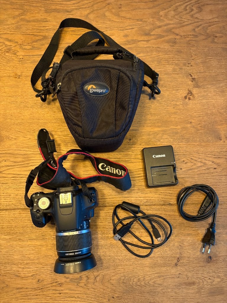 Canon EOS 500D + 18-55mm lens, Ophalen of Verzenden, Gebruikt, Canon, Geen optische zoom
